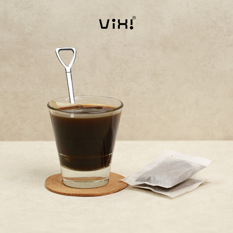 Cà phê Blend túi lọc nguyên chất tiện lợi rang mộc ViXi hộp 8g