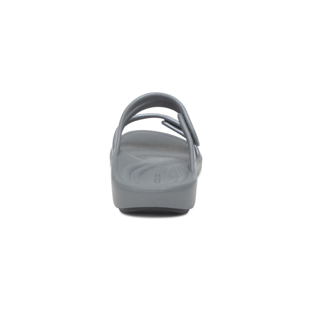Dép quai ngang sức khoẻ nữ Aetrex Janey Sport Grey - nâng vòm, đệm mềm nhẹ