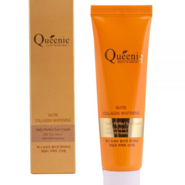 Kem chống nắng dưỡng trắng da bổ sung collagen Queenie SPF50+PA++