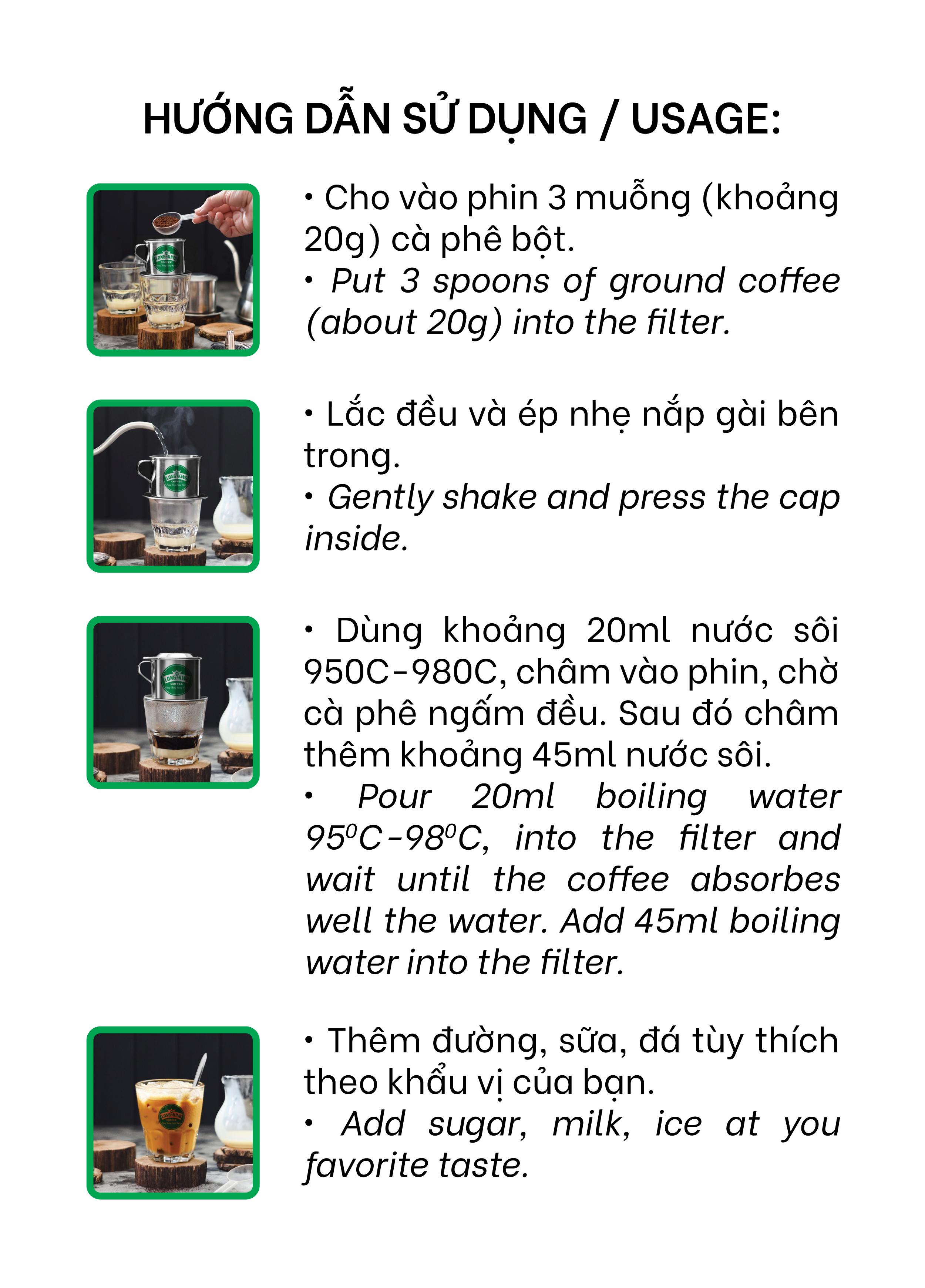 Cà Phê Rang Xay Pha Phin Long King NĂNG LƯỢNG -VỊ ĐẬM ĐÀ THƠM NỒNG NÀNG -