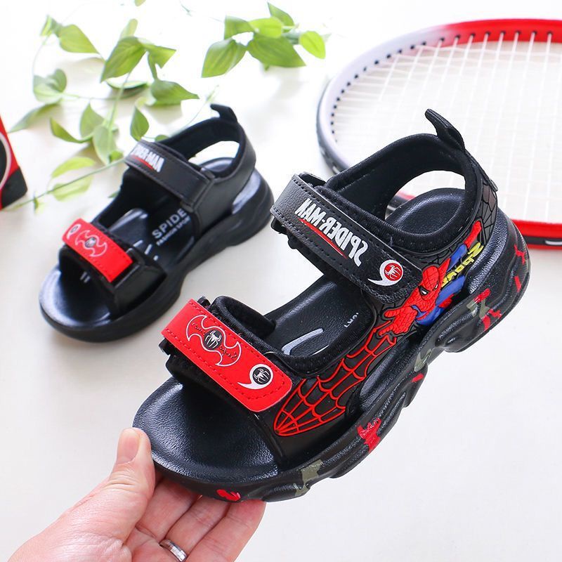 Sandal cho bé trai, giày đi học cho bé sandal siêu nhân nhện Spider man đẹp thời trang quai dán cho bé đi học  siêu hot