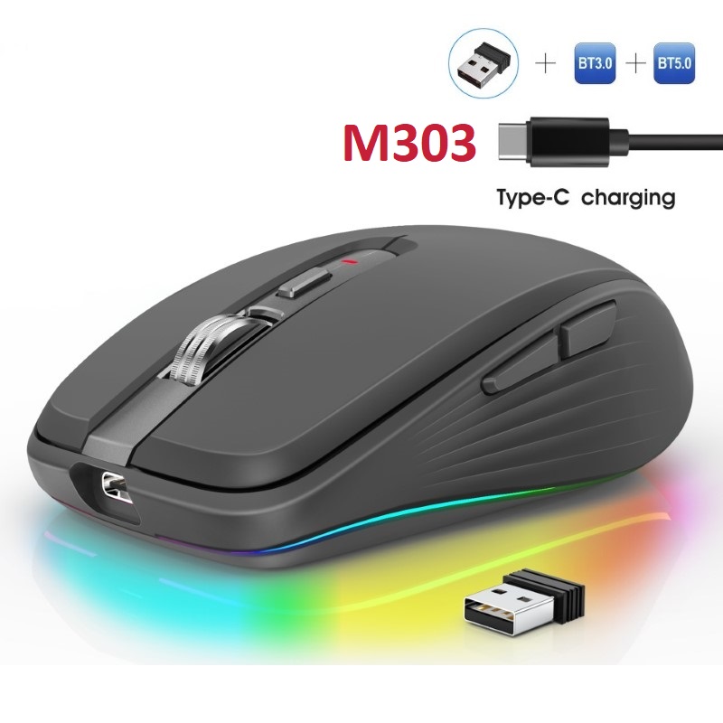 Chuột Led Không Dây M303 Đa kết nối Bluetooth chống ồn