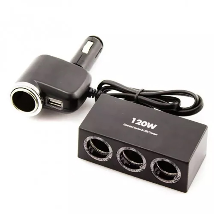Bộ Chia Tẩu Sạc Dành Cho Xe Ô Tô 3 Cổng Tẩu & USB Model 1527 IN-CAR OLESSON