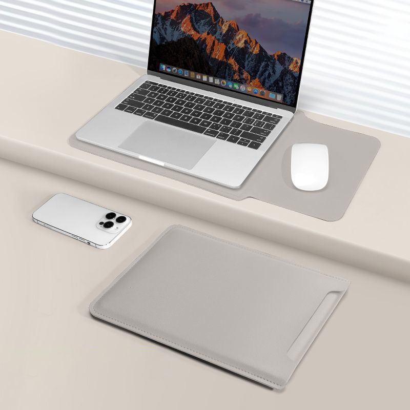 Túi bao da chống sốc dành cho máy tính, macbook, laptop, ipad, surface kiêm tấm lót di chuột chống nước - Hàng chính hãng