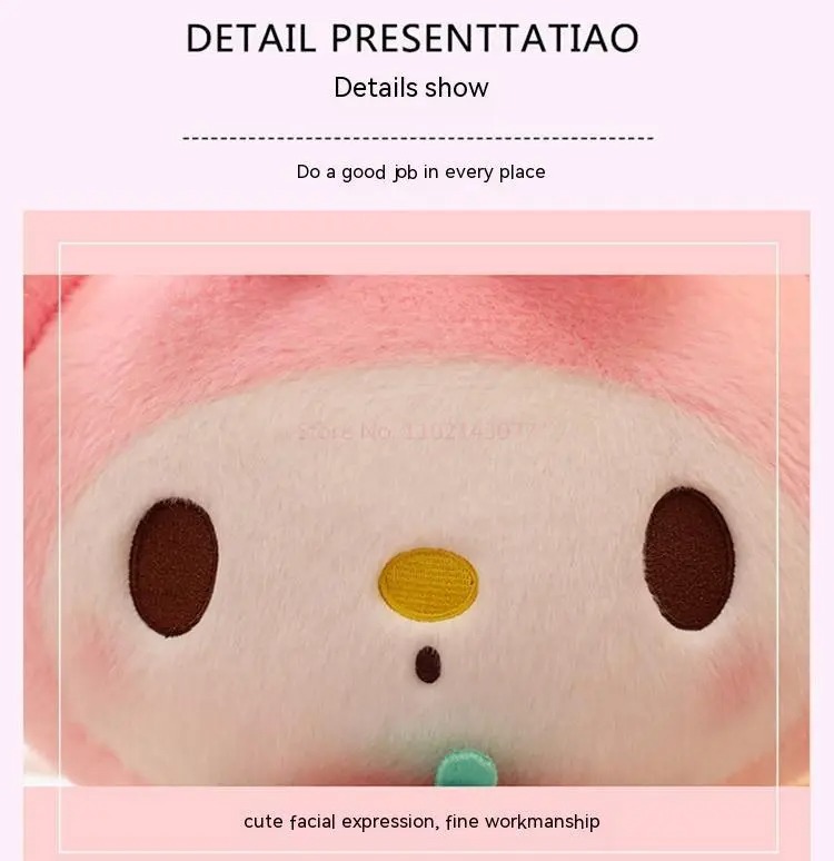 Gấu bông Melody ôm dâu đáng yêu - Size từ 30cm đến 85cm - Quà tặng gấu bông Kuromi mềm mại cao cấp - Gối ôm cho bé