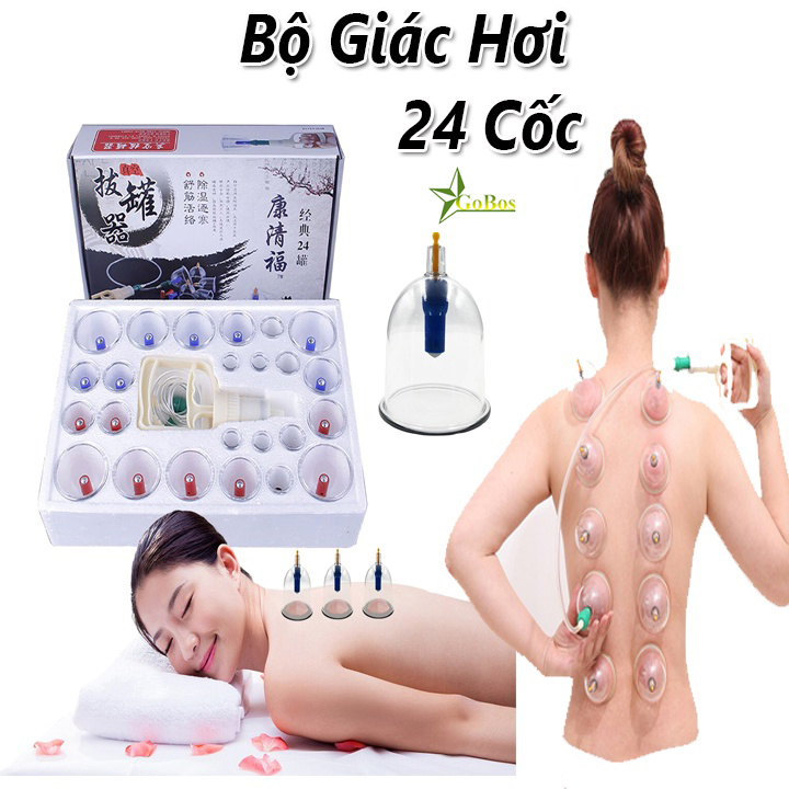 Bộ Giác Hơi Chân Không 24 Ống GoBos Không Dùng Lửa Hỗ Trợ Giải Độc Cho Cơ Thể, An Toàn Dễ Dàng Sử Dụng – Hàng Chính Hãng