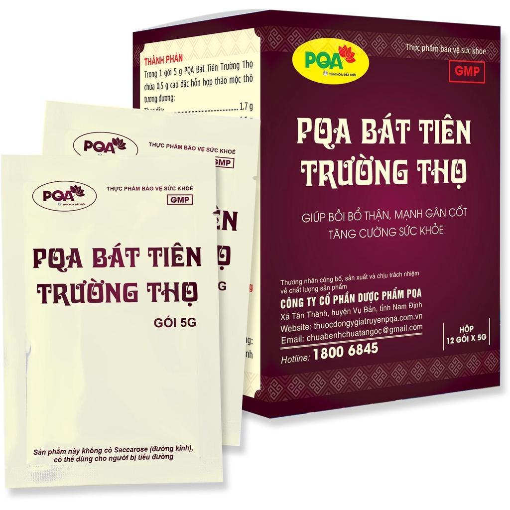 Bát Tiên Trường Thọ PQA Giúp Bổ Thận Âm, Mạnh Gân Cốt Và Tăng Cường Sức Khỏe Hộp 12 Gói