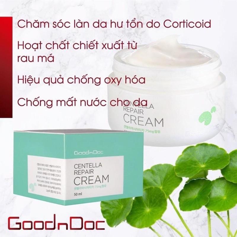 CÔNG TY - Bộ Kem Rau Má GoodnDoc Centella Repair Cream+Serum Dưỡng Ẩm Phục Hồi Giảm Thâm Nám Trắng Sáng Da Chống Lão Hóa