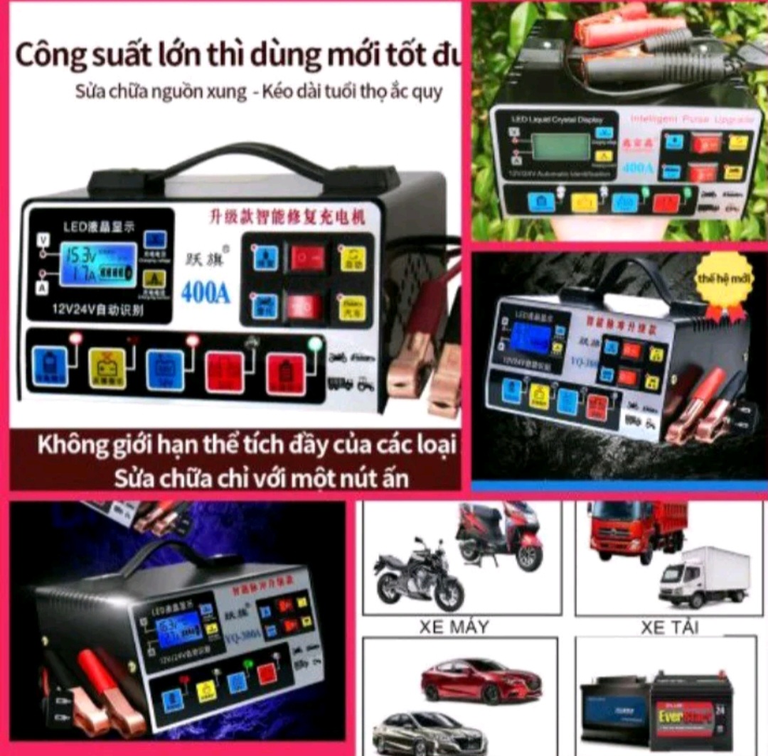 1 SẠC BÌNH ẮC QUY 12V-24V 400A SẠC 150A CHỐNG NGƯỢC CHẬP CHẬP
