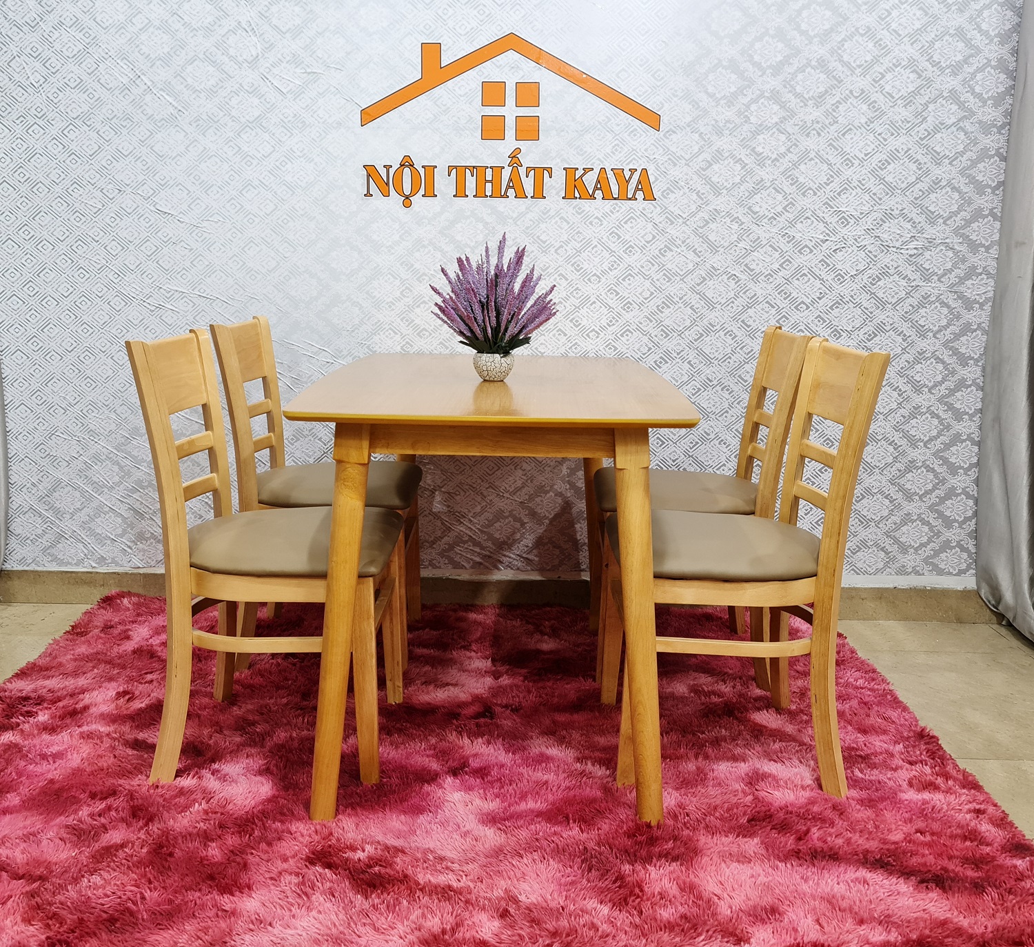 Bộ bàn Lunar 4 ghế Mostar 1m2 (Nâu)