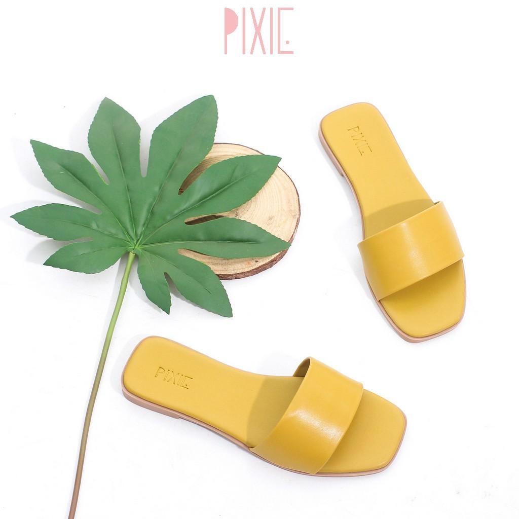 Dép Nữ Mũi Vuông Bản Ngang Pixie X447