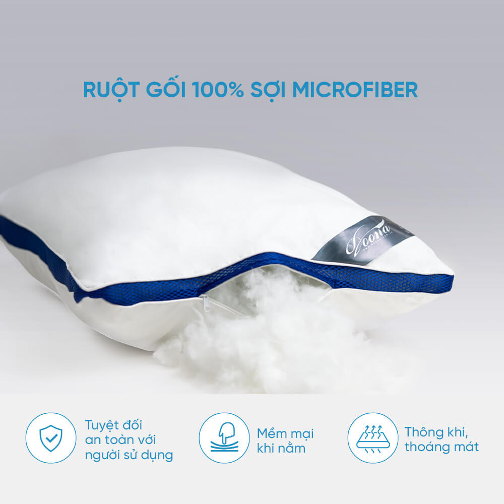 Ruột gối Microfiber Doona cao cấp, êm ái, mềm mại 