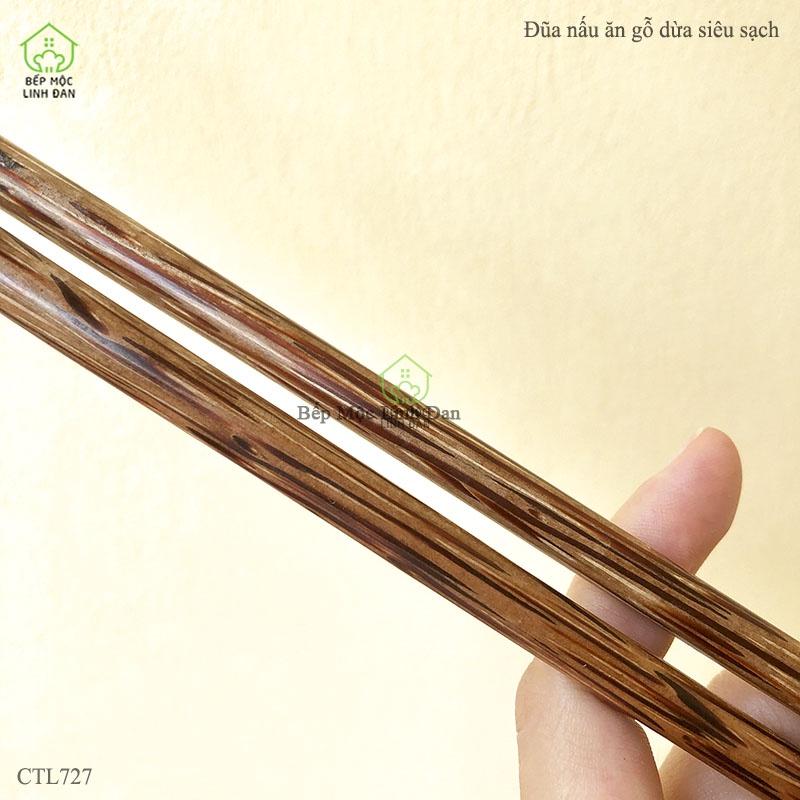 Đũa xào nấu gỗ Dừa tự nhiên Việt Nam, không độc hại khi gặp nhiệt độ cao (1 Đôi) - [CTH727]