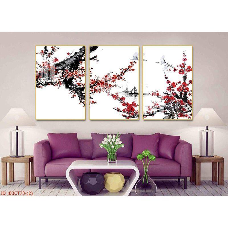 Xả tranh tráng gương hoa đào Tết đẹp hơn tranh canvas