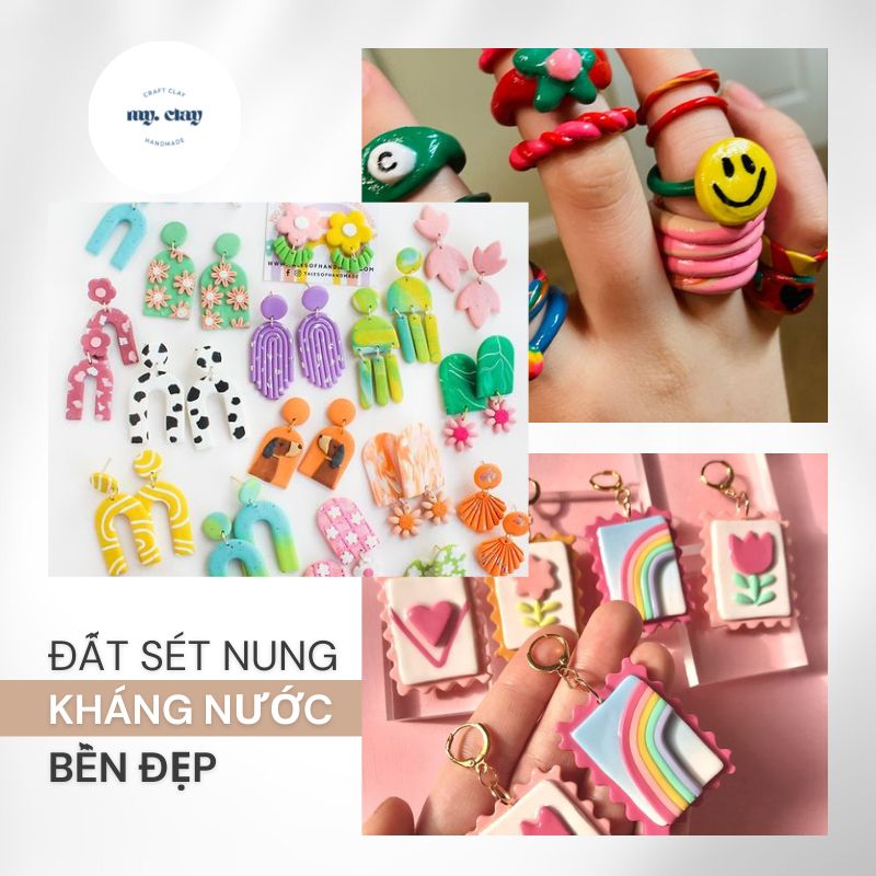 Đất nặn, Đất sét nung Polymer Clay Cernit, nặn trang sức, nhân vật, mô hình