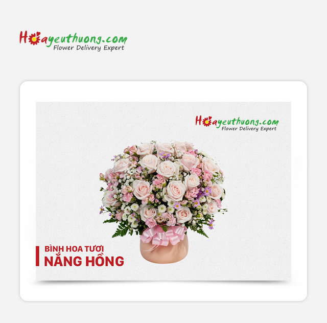 Hoa Yêu Thương - Evoucher Bình Hoa Tươi - Nắng Hồng