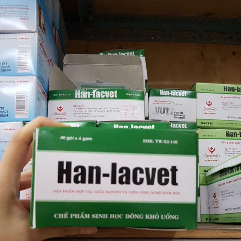 1 hộp 40 gói men lacvet 4 g hỗ trợ tiêu hóa vật nuôi