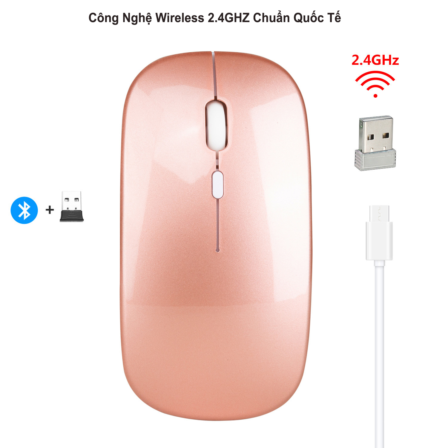 Chuột không dây Bluetooth HXSJ M90 - Hàng chính hãng