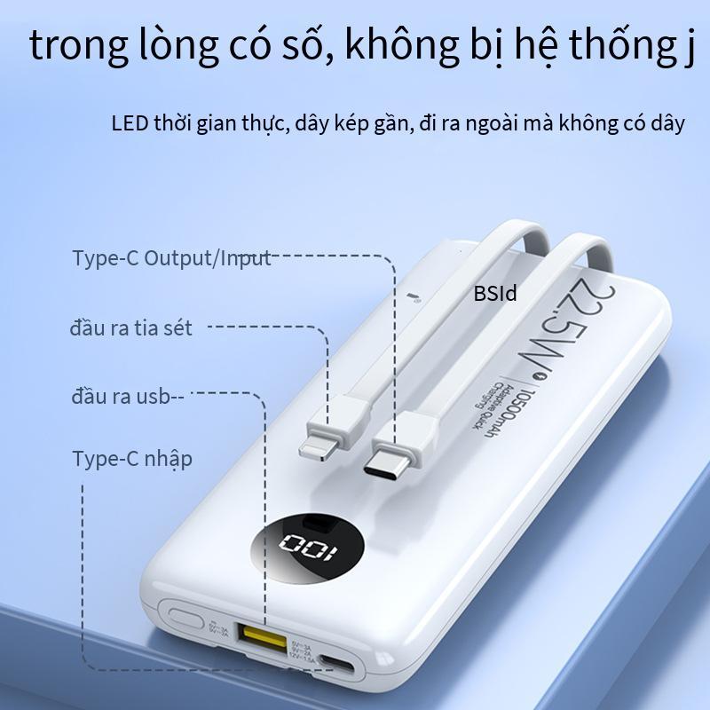 Pinsheng phong cách mới nhất đi kèm với một ngân hàng điện dung lượng lớn với dòng sạc nhanh 10.000 mAh màn hình kỹ thuật số di động quà tặng siêu mỏng năng lượng di động
