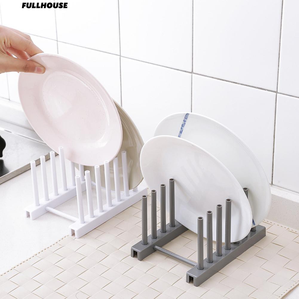 Kệ nhựa để chén dĩa tiện lợi hình chữ T - giao màu ngẫu nhiên