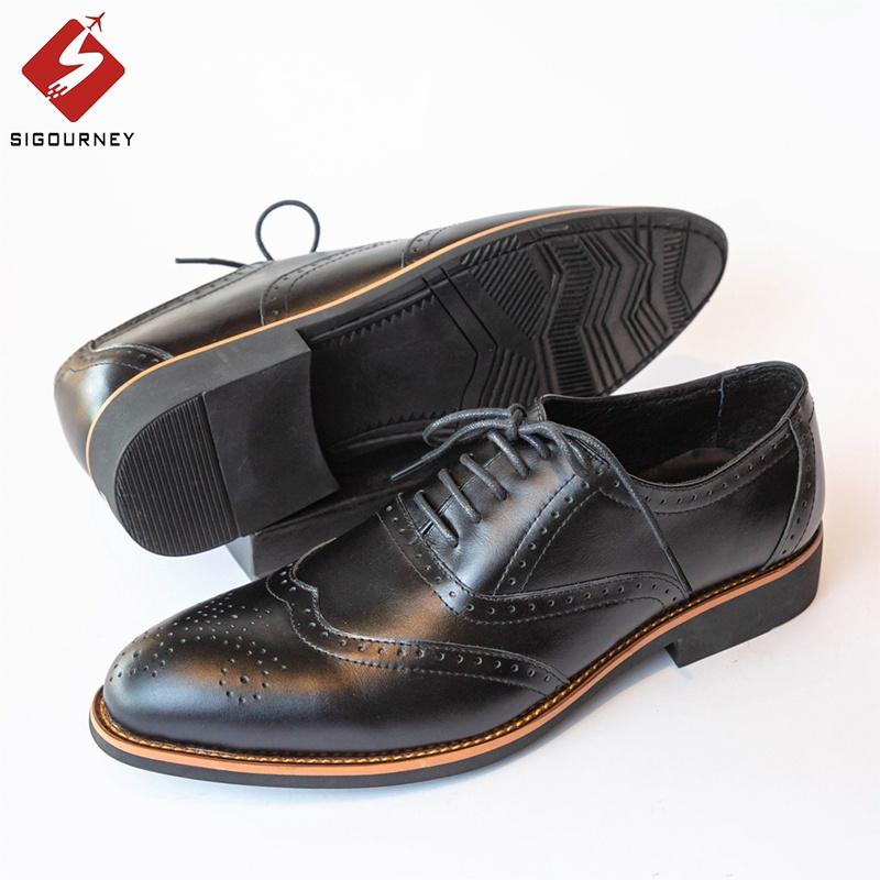 Giày Tây Nam Cao Cấp Oxford Brogues Họa Tiết Đục Lỗ, Da Bò Thật, Thiết Kế Sang Trọng SIG-36