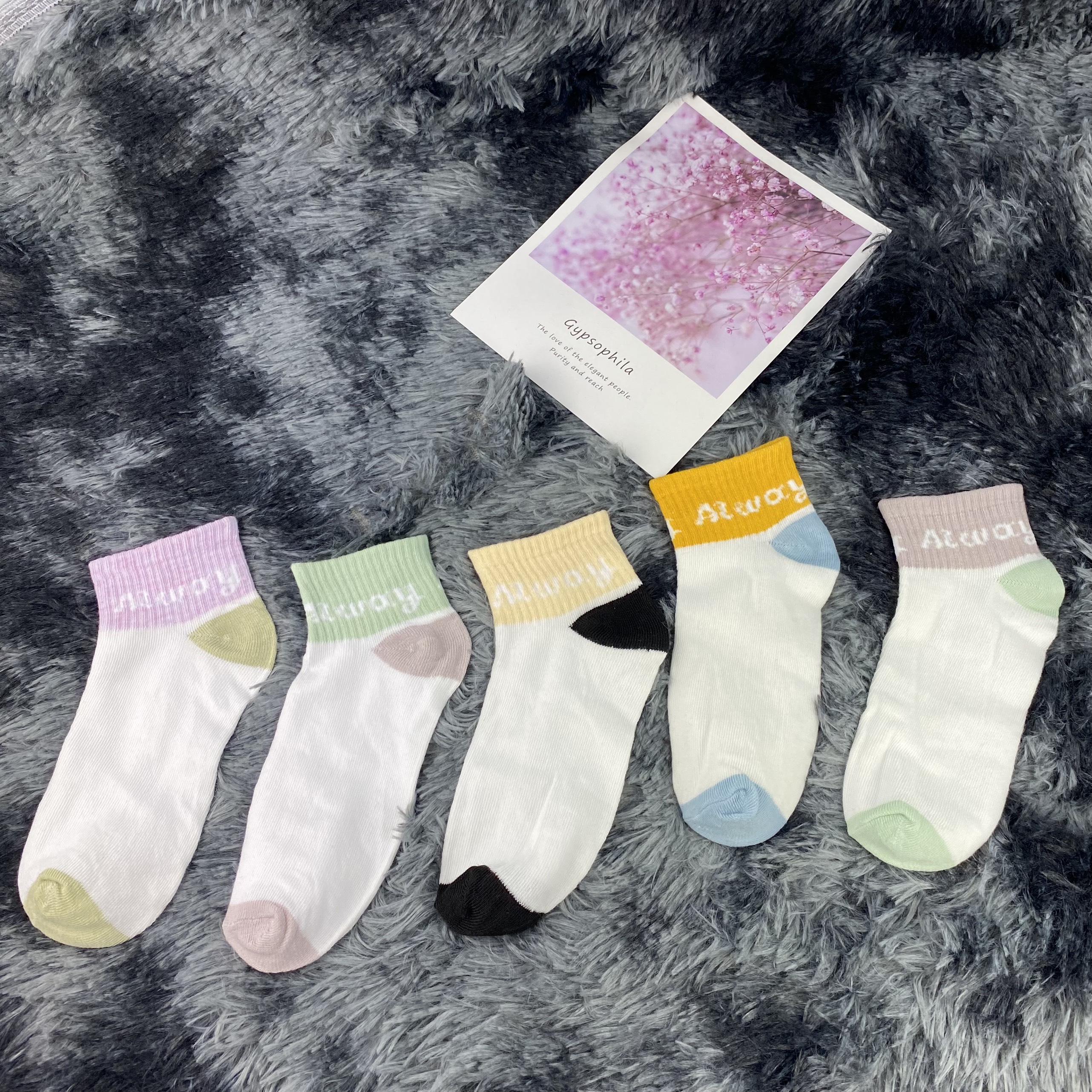Tất Nữ Cổ Ngắn Nhiều Màu Dễ Thương, Vớ Nữ Cổ Ngắn Phong Cách Hàn Quốc - CB040