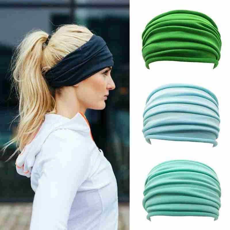 Đèn băng kéo dài thể thao Yoga Gym băng dây đeo Headband dành cho phụ nữ Băng đầu tóc Băng đàn hồi bao bọc Băng bóng rổ thể dục Color: light grey