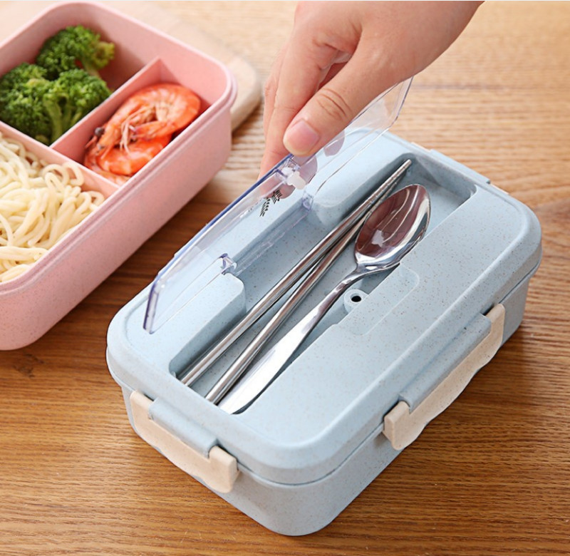 HỘP ĐỰNG CƠM 3 NGĂN KÈM ĐŨA THÌ INOX - TIỆN DỤNG CHO DÂN VĂN PHÒNG - HỌC SINH (Giao Hàng Theo Mẫu Ngẫu Nhiên)