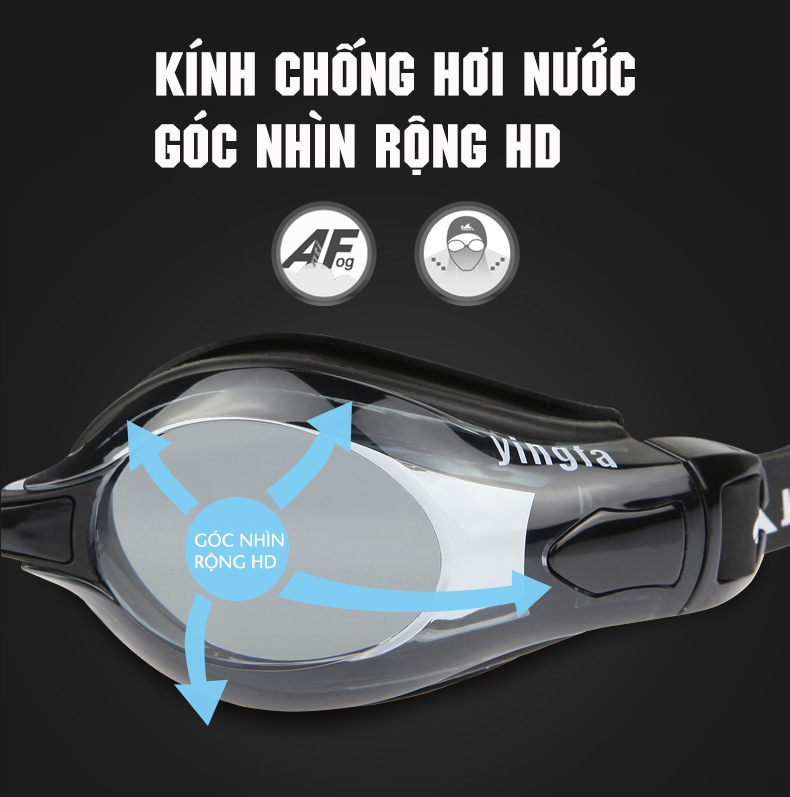 Kính Bơi YingFa - Y2800AF , Kính Bơi Cao Cấp Chống Bám Hơi Nước, Chống Tia UV, Góc Nhìn Rộng HD, Chất Liệu Polycarbonate