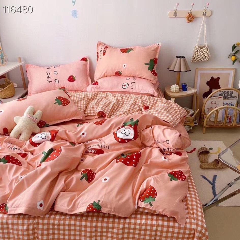 Bộ chăn ga gối , coton poly họa tiết đáng yêu đủ size miễn phí bo chun