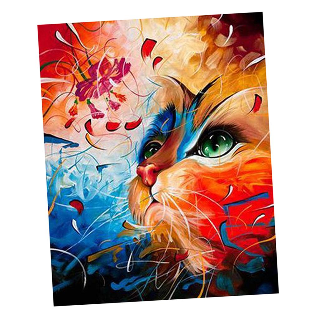 2 Set Oil Painting Paint by Number Kits for Kids Adults - Cats and Landscape