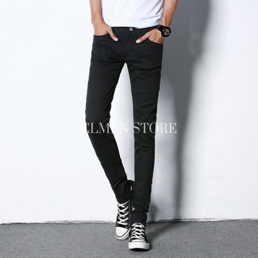 Quần jeans nam đen trơn