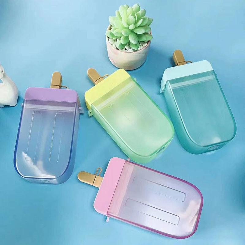 Bình Nước Nhựa Dễ Thương Kem Ngọt Ngào Bình Nước Có Ống Hút Bình Chống Rơi Sáng Tạo Di Động Popsicle Cốc Trẻ Em nước