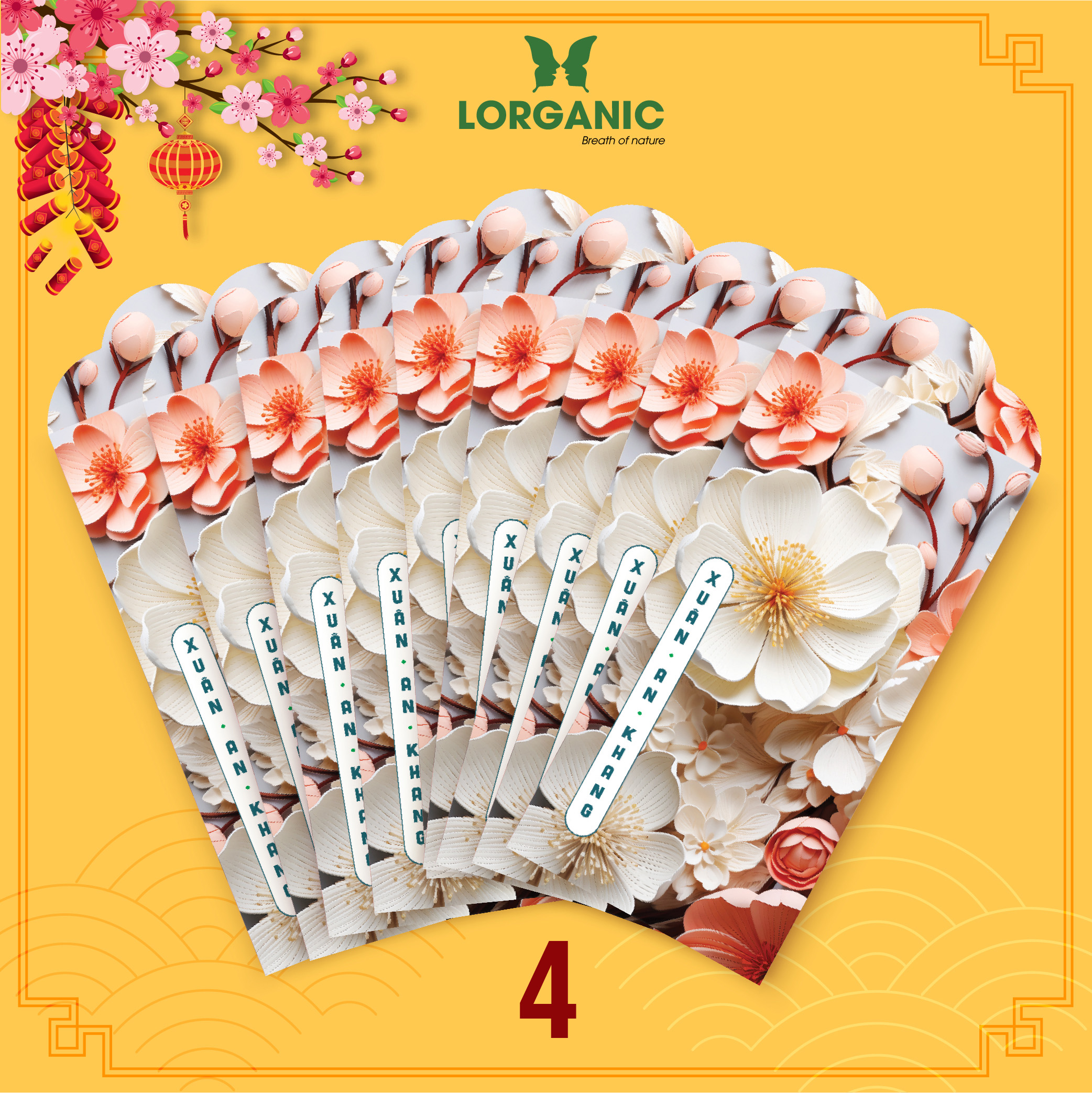Xấp 10 Bao Lì Xì Cao Cấp - Chúc Năm Mới Tết GIÁP THÌN 2024 Trọn Vẹn Yêu Thương, Phát Tài Phát Lộc, Sức Khỏe Dồi Dào, Vạn Sự Bình An, COMBO BÁCH HOA 1