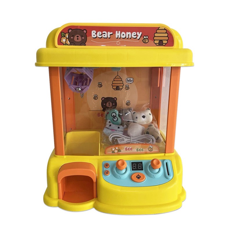 Máy gắp thú mini siêu rẻ, máy gắp thú mini 2 màu vàng, hồng cho bé  nhựa abs - Quà tặng kỹ năng cho bé