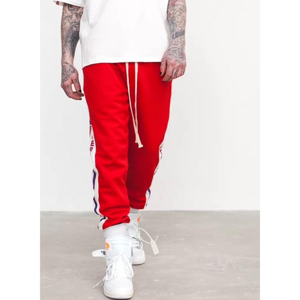 Quần jogger đỏ sọc ulzzang - ẢNH THẬT