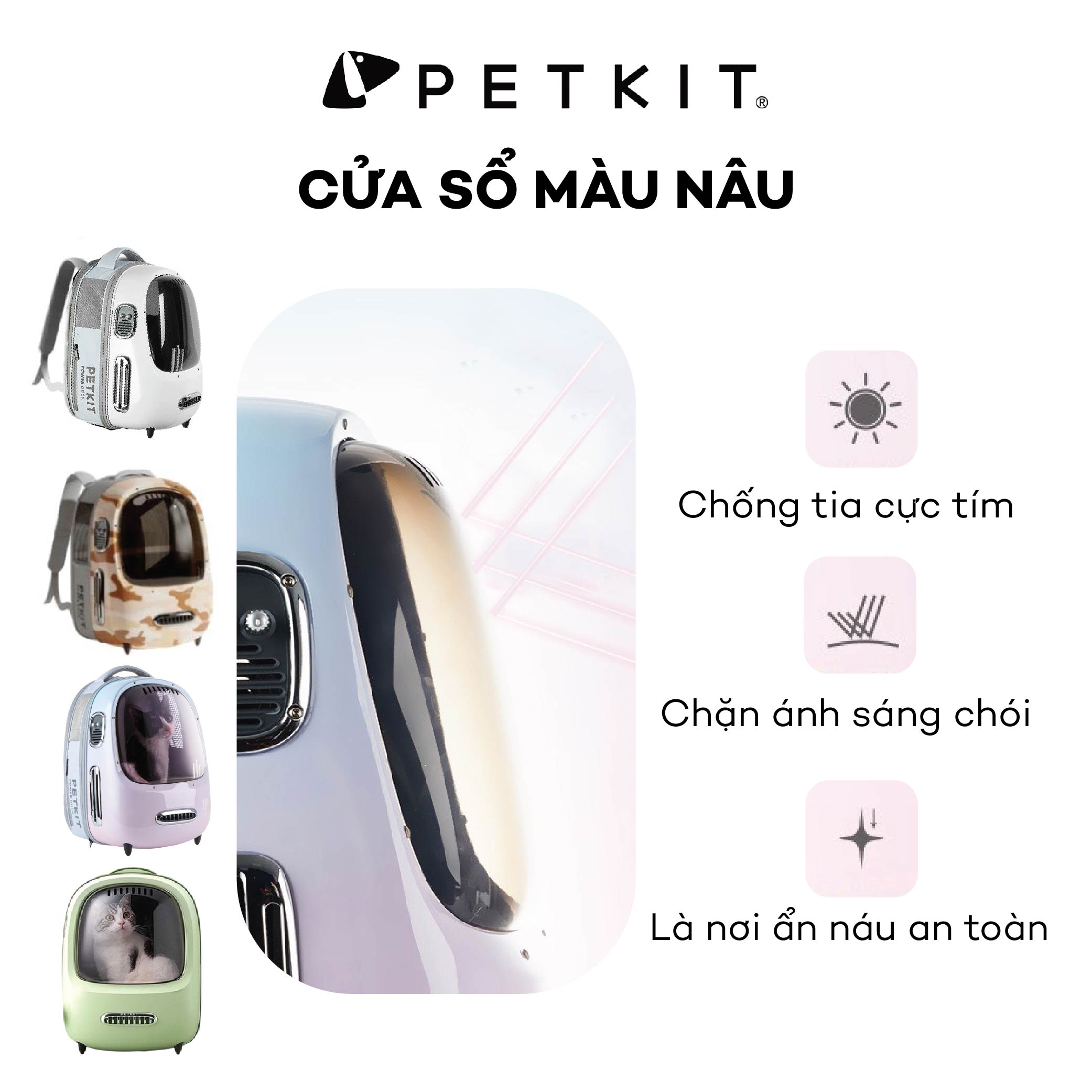 Balo Điều Hòa Thông Minh, Chống Chói Cho Mèo Petkit Breezy ver 2 New 2023