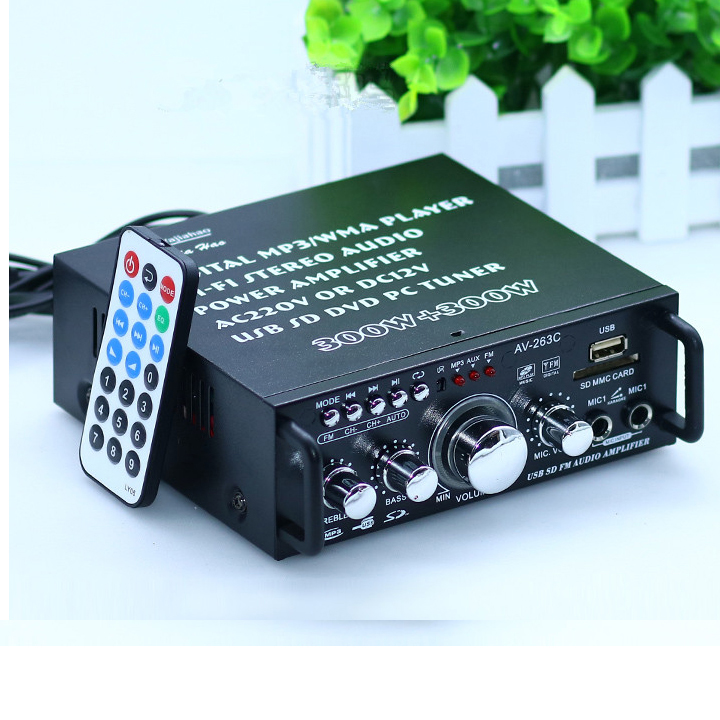 Ampli mini bluetooth 12v 220v AV-153TV, USB,SD,FM