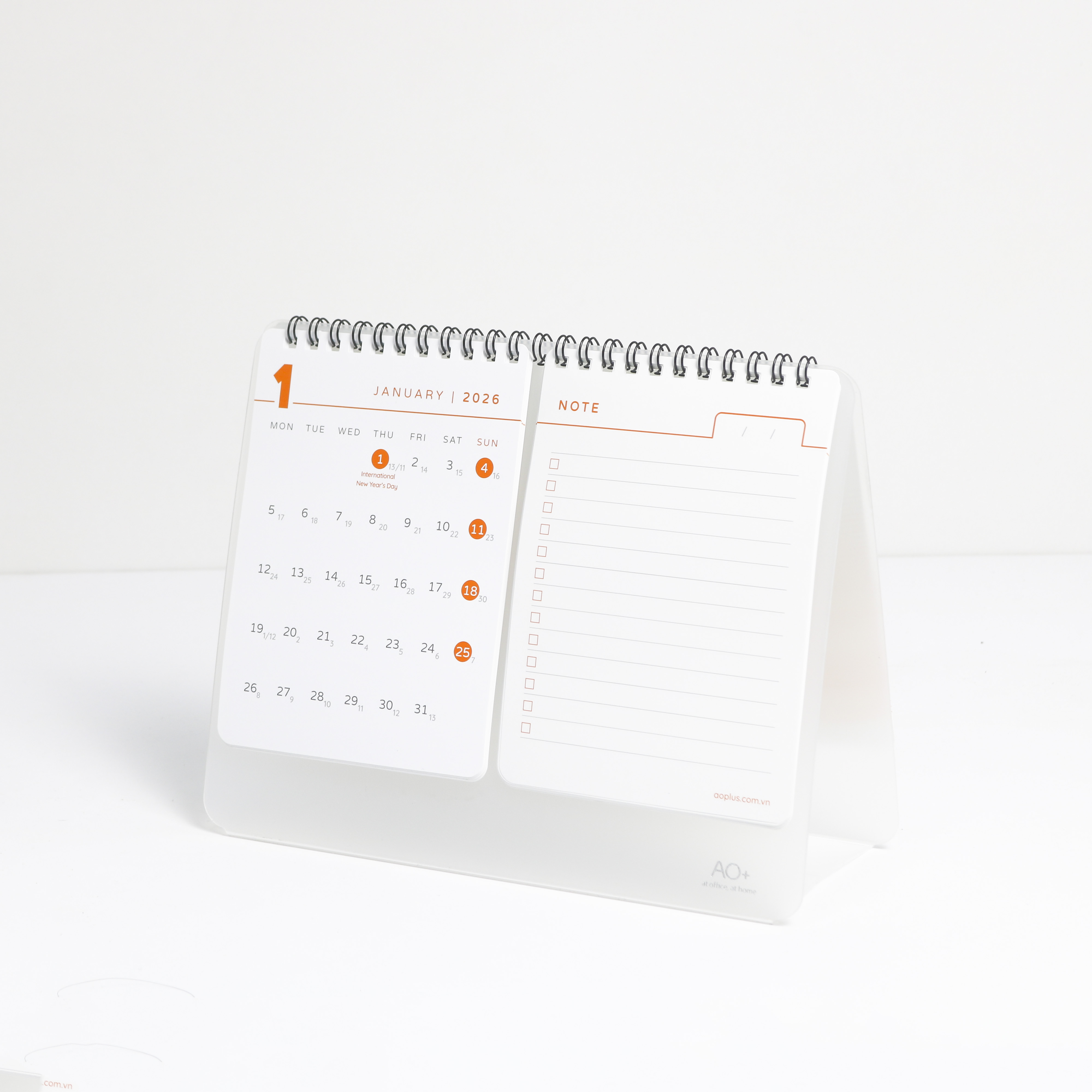 Lịch để bàn todo 2026 có lịch âm, ghi chú lập kế hoạch tiện lợi (Đế nhựa /6 màu) AA615