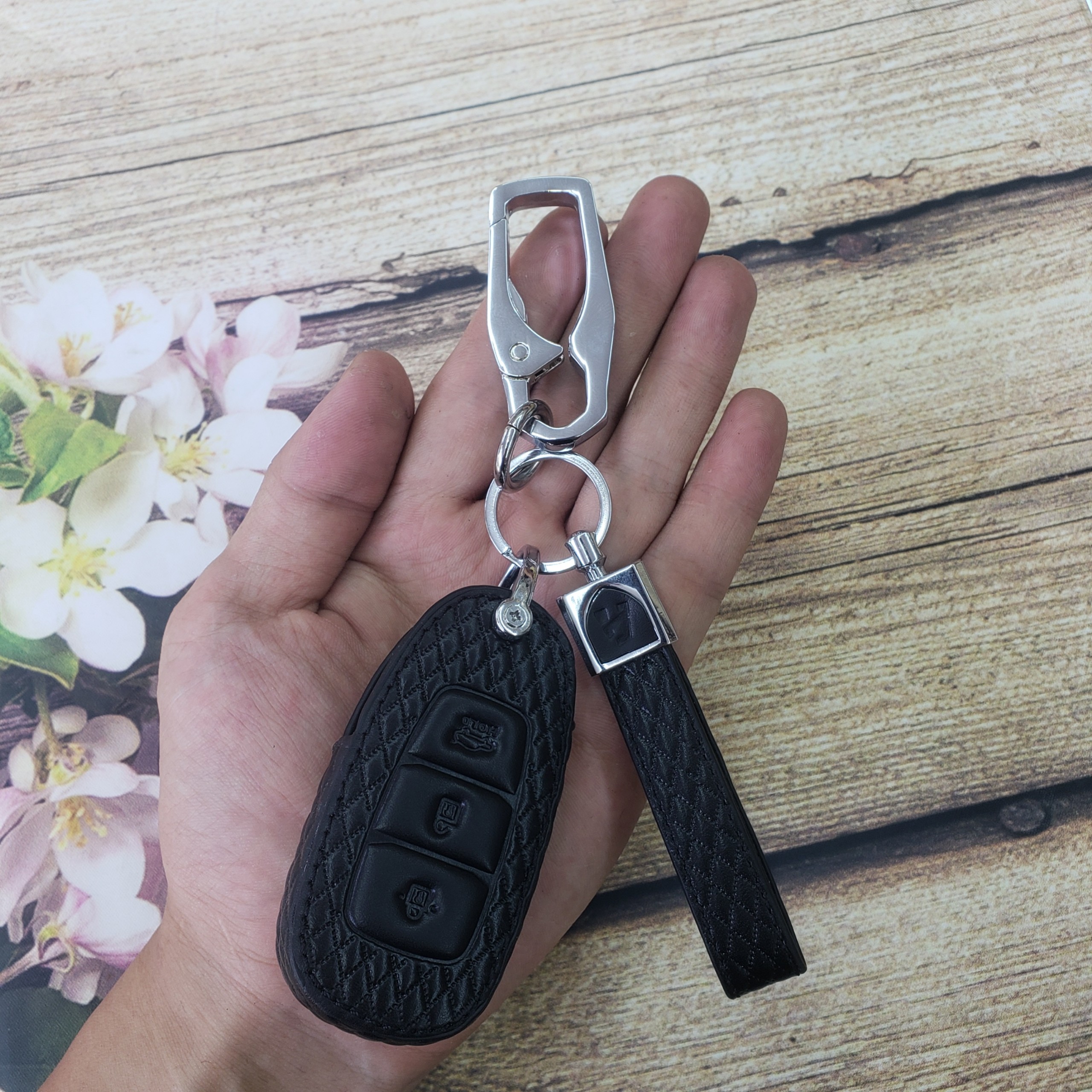 Bao da bọc bảo vệ chìa khóa 3D Fashion cho xe Hyundai Accent  kèm móc đeo