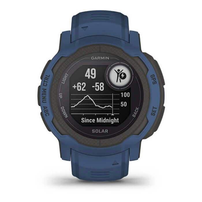 Đồng Hồ Thông Minh Garmin Instinct 2 Solar - Tidal Blue (Màu Xanh Dương) - Hàng Chính Hãng