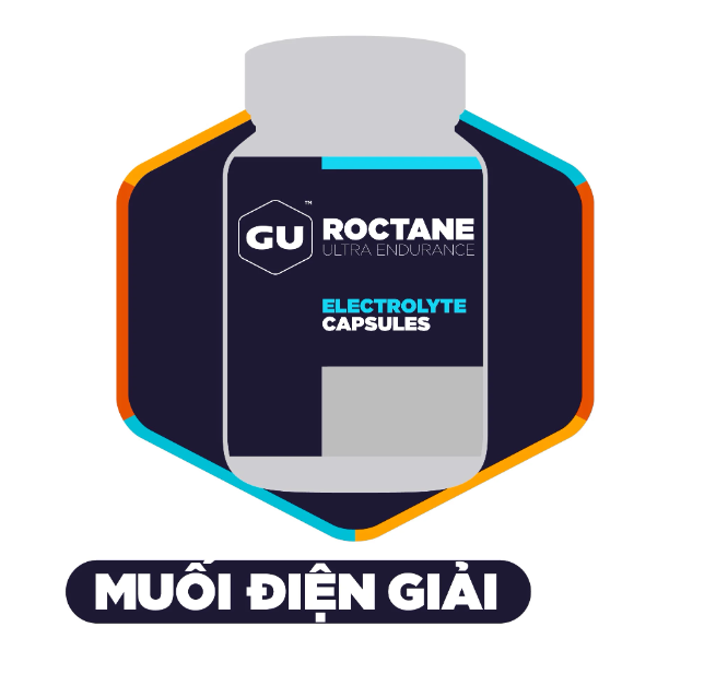 Viên uống điện giải GU Roctane Electrolyte Capsules Hũ/50 viên - Hổ trợ đạp xe và chạy bộ