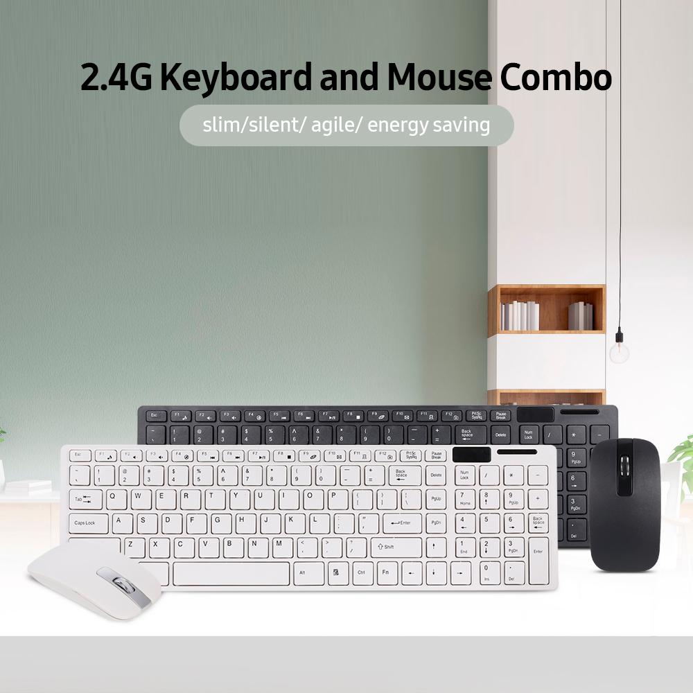 Bàn Phím Không Dây 2.4G Combo Chuột 1200Dpi Chuột Quang Cho Game Văn Phòng Nhà Tuân Thủ Windows ME/2000/XP/Vista/7 Hệ Điều Hành Android