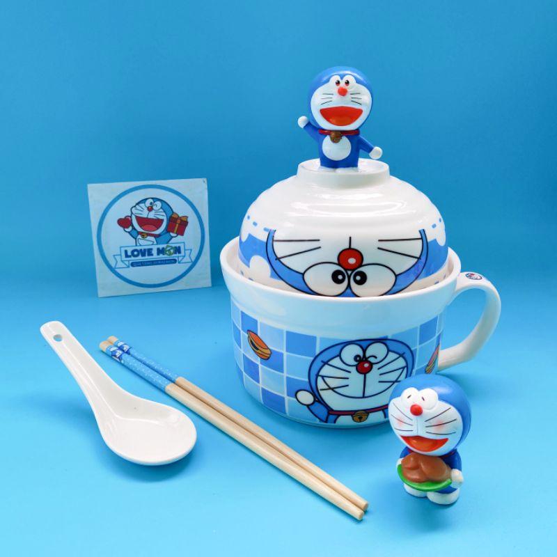 BỘ TÔ ĂN MÌ GÓI (KHÔNG GỒM MÔ HÌNH TRANG TRÍ) 2 TRONG 1, HOẠT HÌNH DORAEMON DỄ THƯƠNG