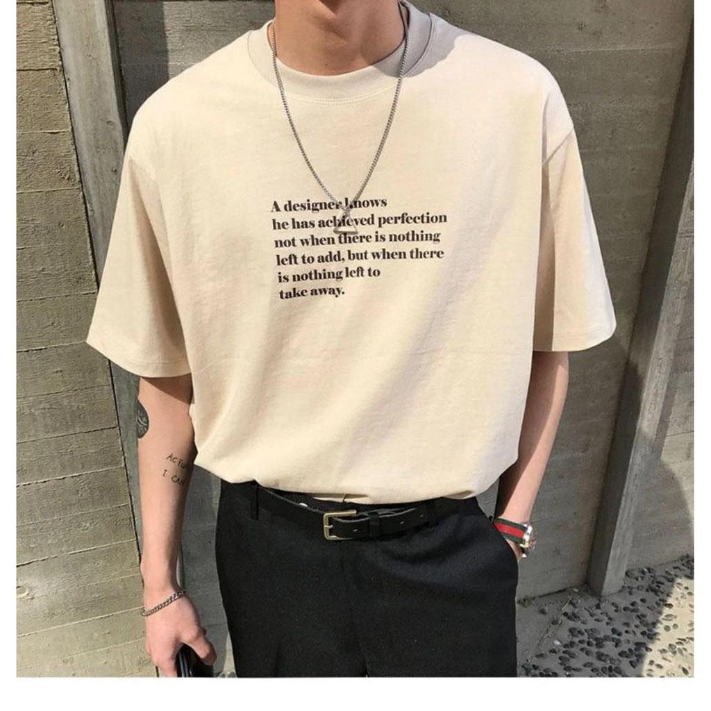 Áo thun unisex form rộng tay lửng nam nữ hàn quốc in chữ New designer aothununisex