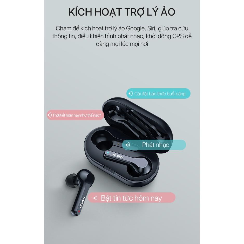 Tai Nghe Bluetooth Cảm Ứng TWS VIVAN Liberty, Playtime Đến 22H, Chống Nước IPX4 - Hàng Chính Hãng