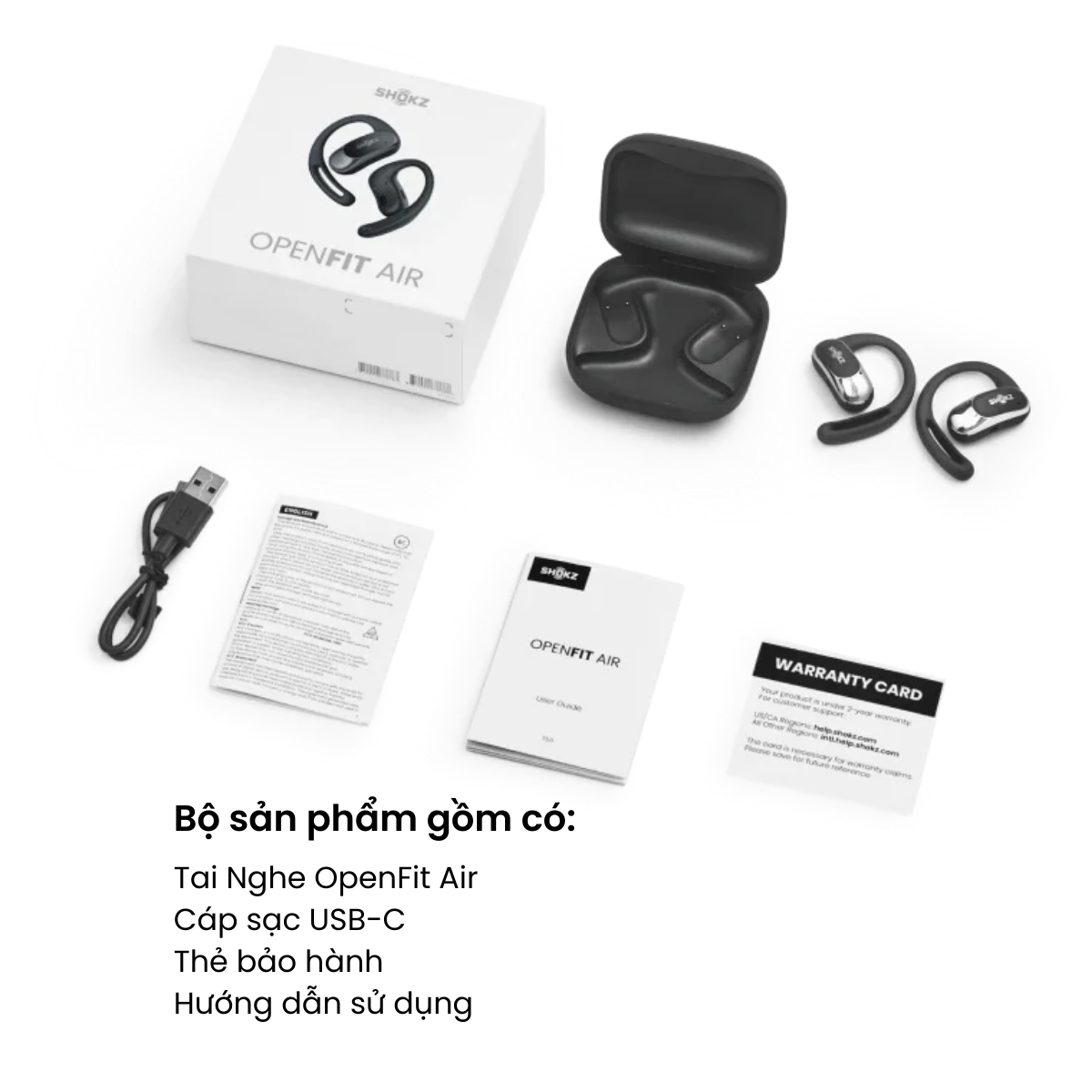 [MỞ BÁN] Tai Nghe Không Nhét Tai Bluetooth True Wireless Earbuds Shokz OpenFit Air T511- Hàng Chính Hãng