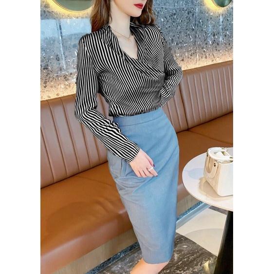 Set váy bút chì áo sọc S.MLXL