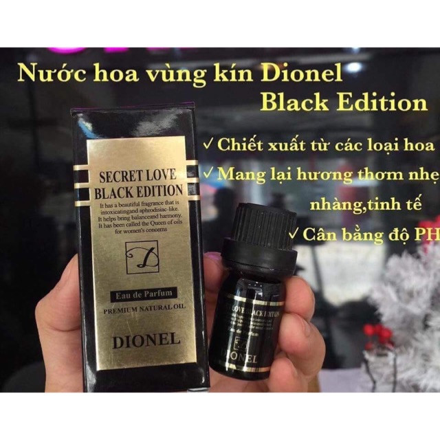 Nước Hoa Vù.ng K.ín Hương Hoa Hồng Ngọt Ngào Lãng Mạn DIONEL Secret Love Original Black Edition Inner Perfume 5ml