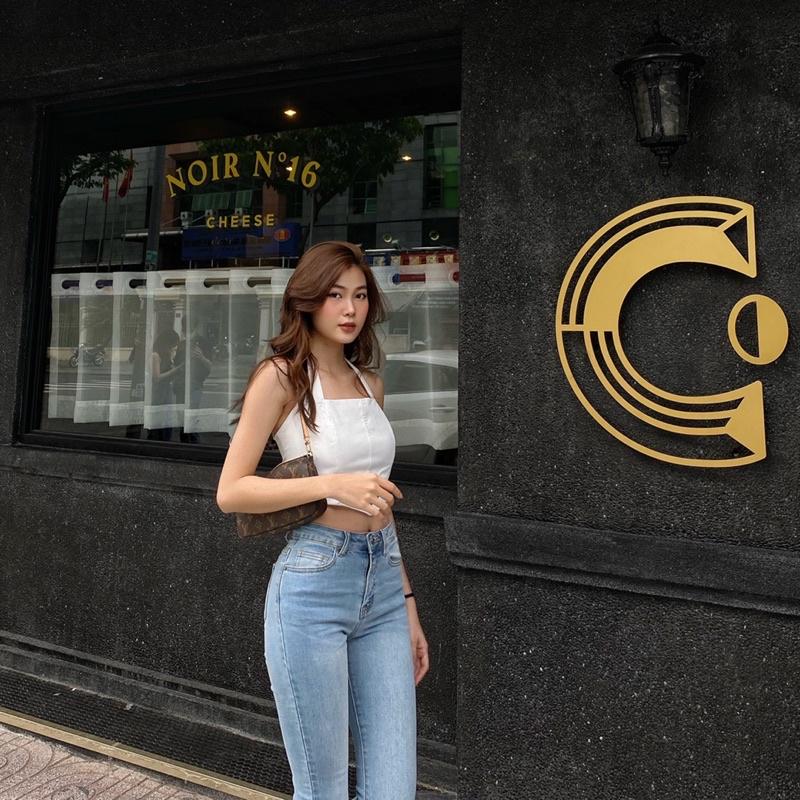 Áo croptop kiểu ôm body sexy ulzzang RÊVER CLOTHINGS cao cấp đen trắng Lalisa Top